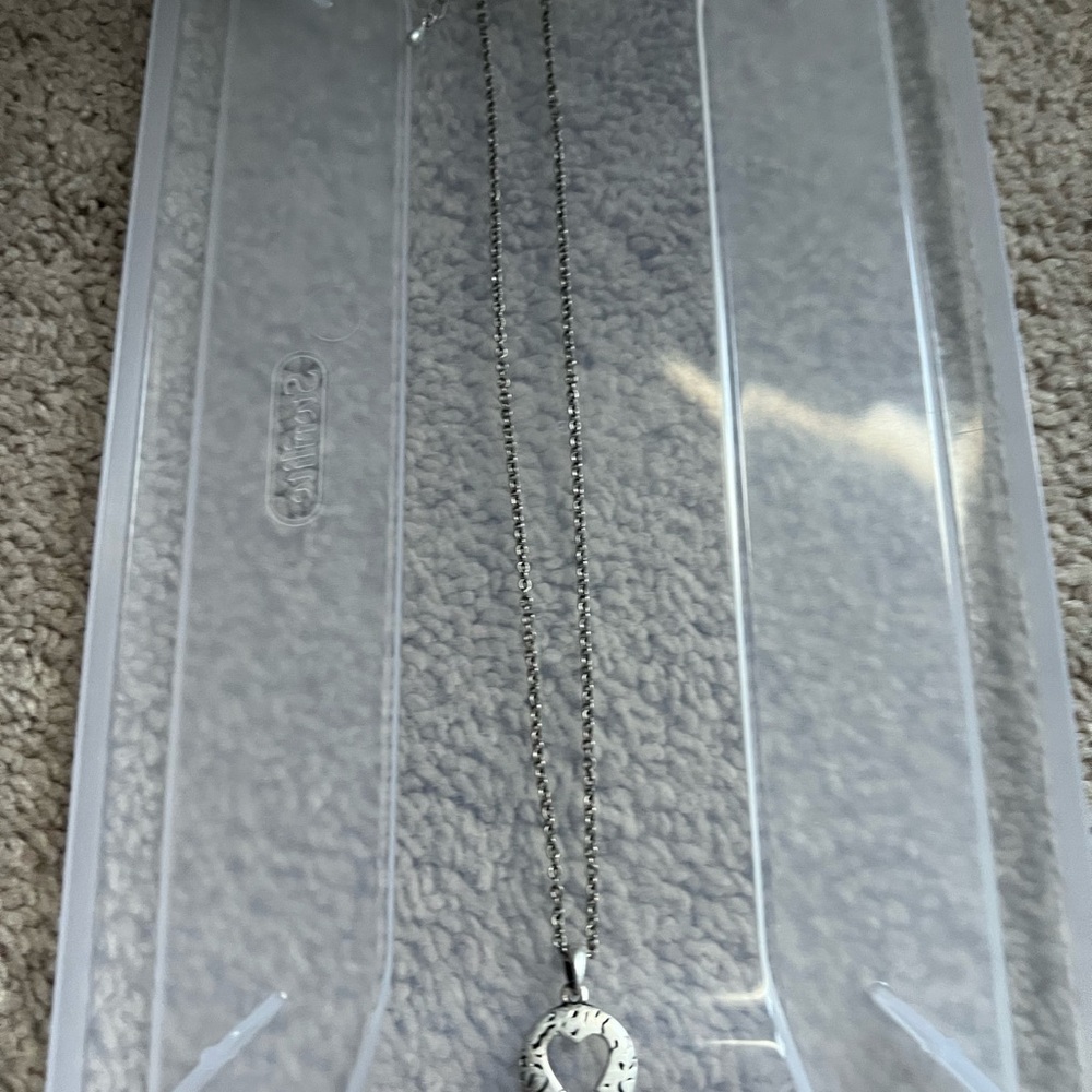 Lia Sophia Silver Textured heart Pendant Necklace